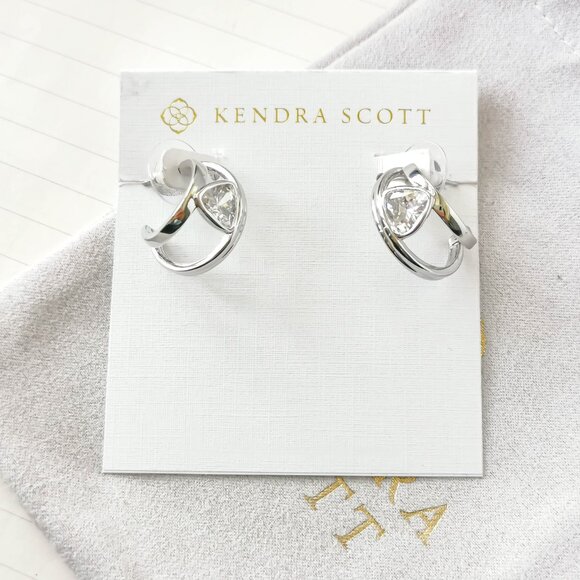 Kendra Scott Jewelry - Kendra Scott jewelry - Arden Silver White Crystal Huggie Earrings